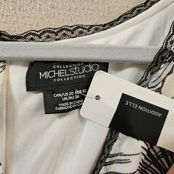 NWT Michel Studio Floral Sleeveless Black and White Maxi Dress In Size 20 - Picture 2 of 10